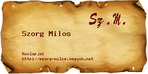 Szorg Milos névjegykártya